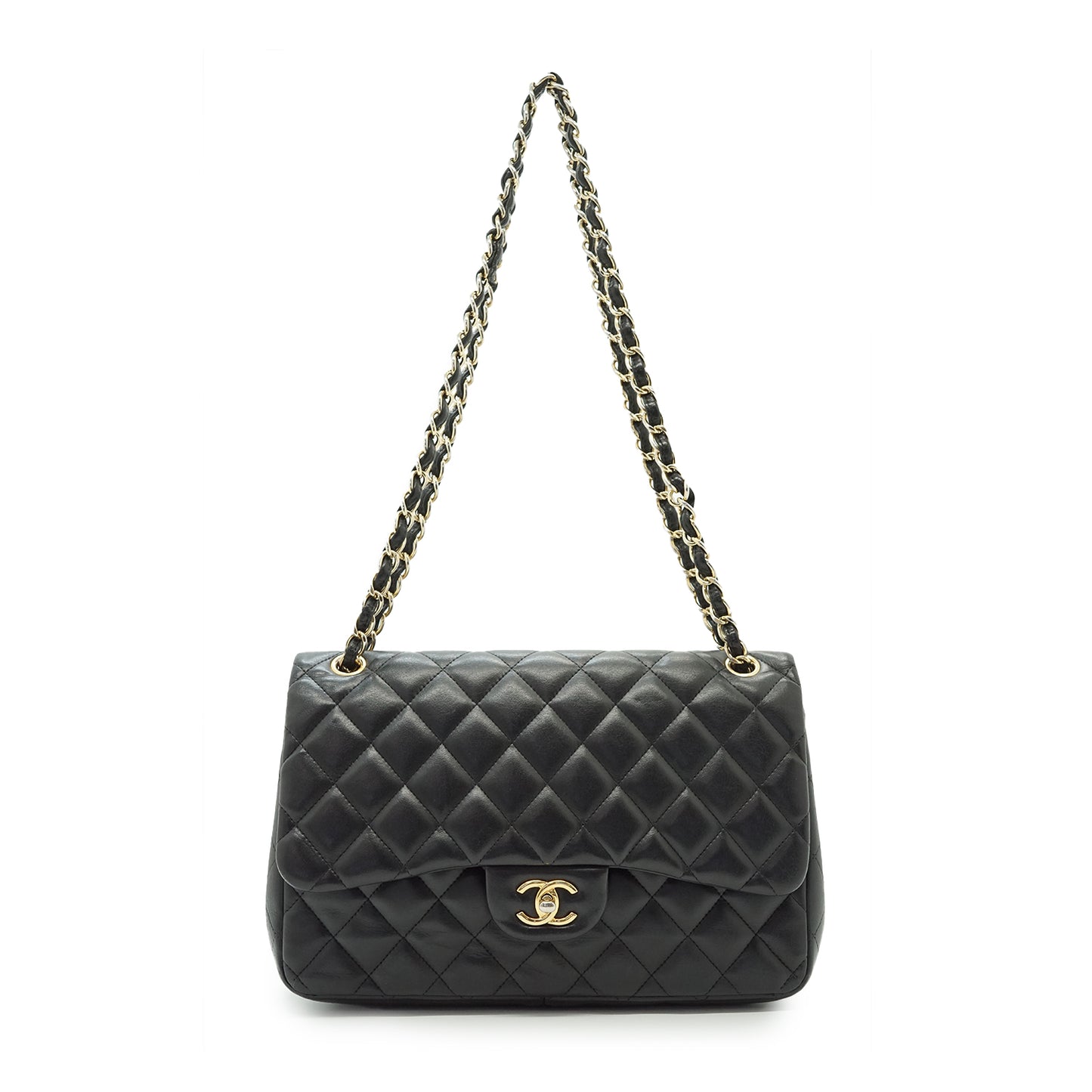 Lambskin Matelasse Classic Jumbo 30 Double Flap Chain Shoulder Bag