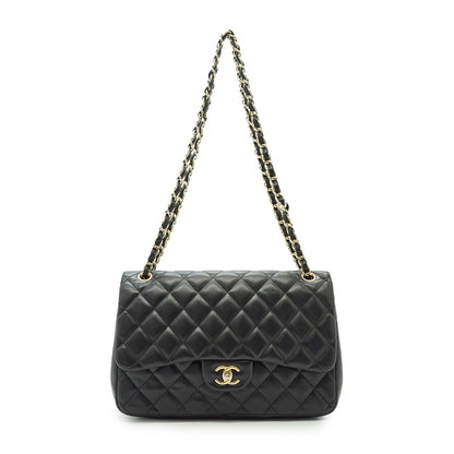 Lambskin Matelasse Classic Jumbo 30 Double Flap Chain Shoulder Bag