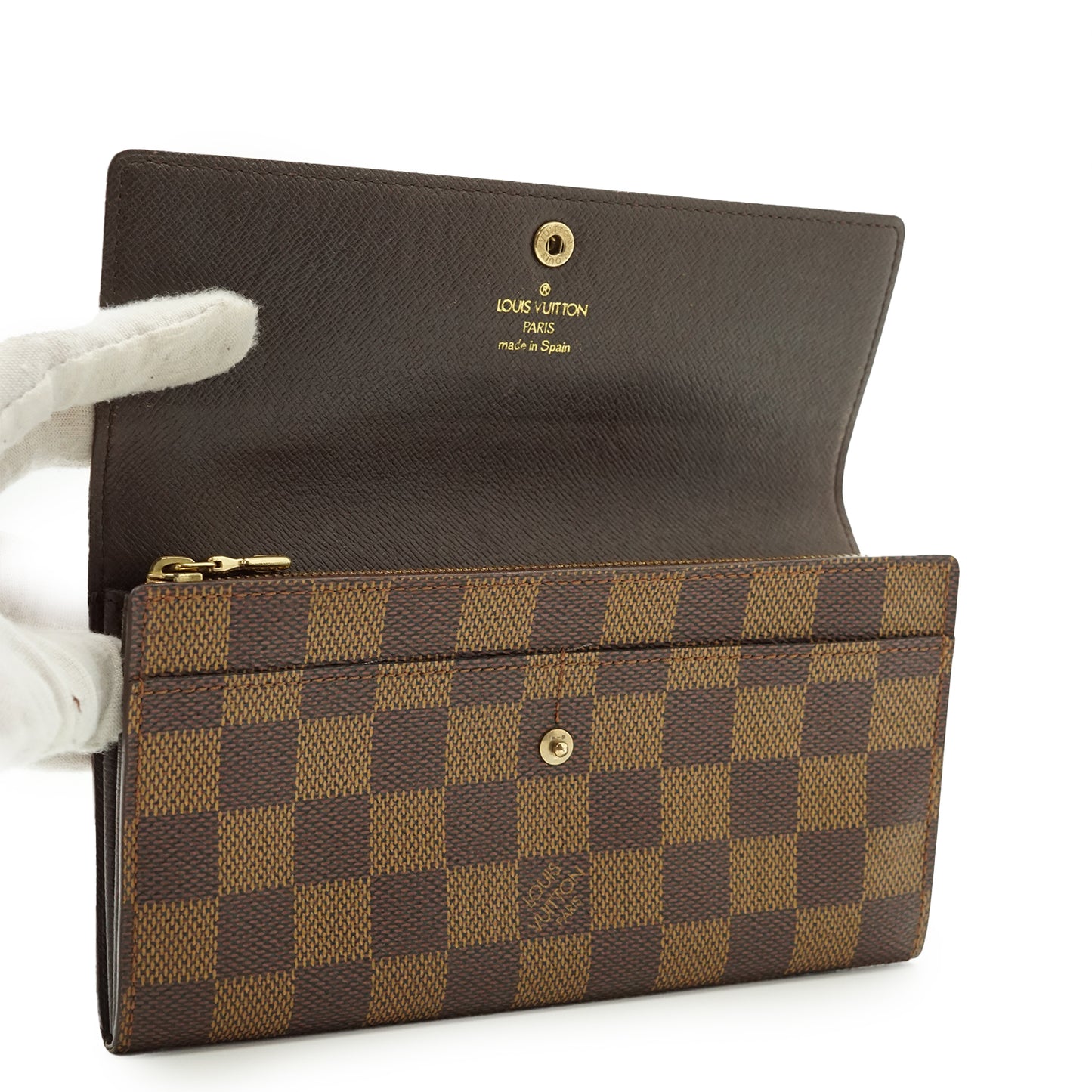 Damier Ebene Porte Monnaie Credit Long Wallet