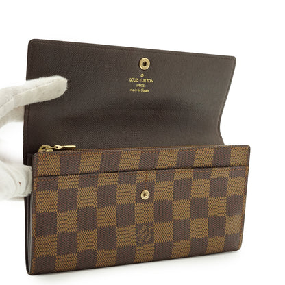 Damier Ebene Porte Monnaie Credit Long Wallet