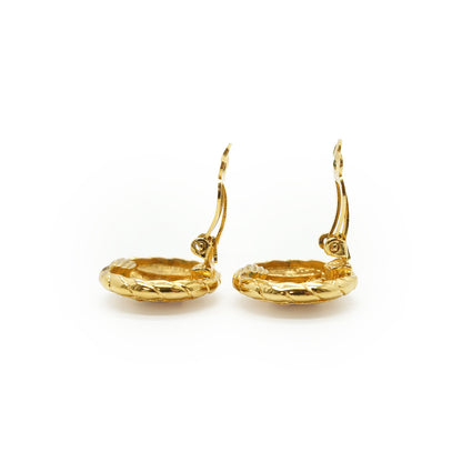 CC Round Button Clip-On Earrings GP