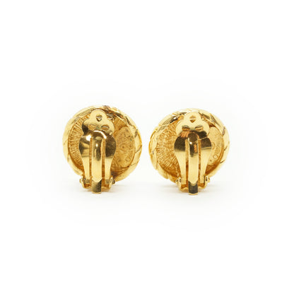 CC Round Button Clip-On Earrings GP