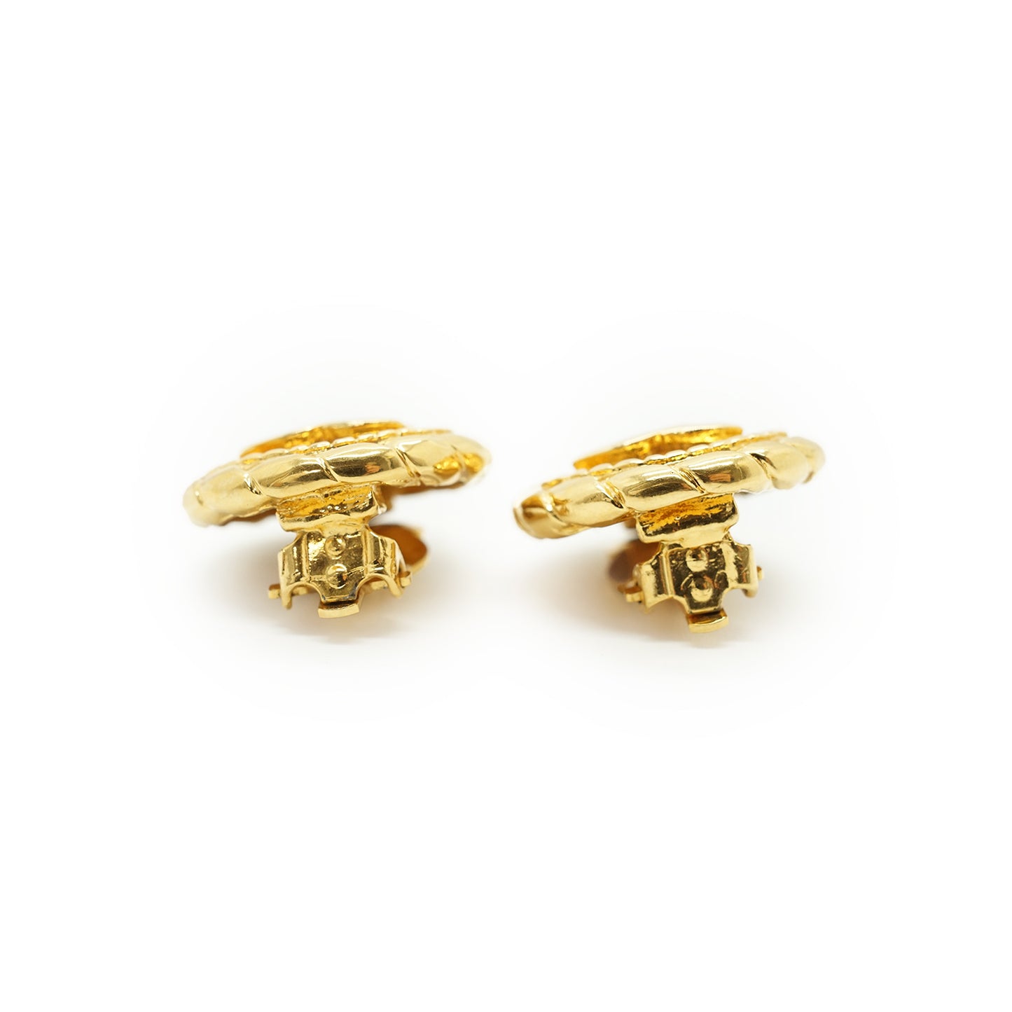 CC Round Button Clip-On Earrings GP