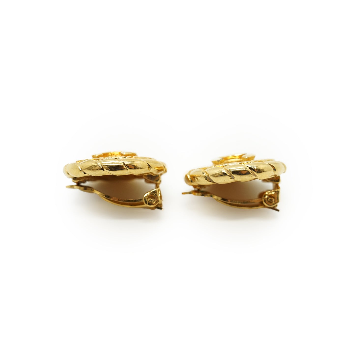 CC Round Button Clip-On Earrings GP
