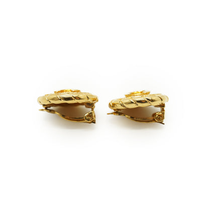 CC Round Button Clip-On Earrings GP