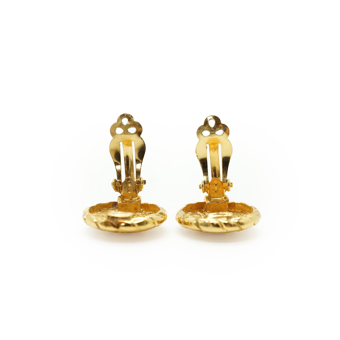 CC Round Button Clip-On Earrings GP