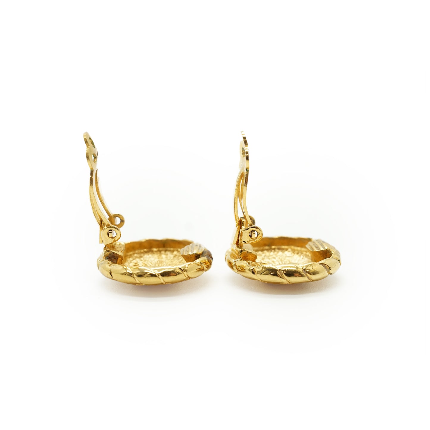 CC Round Button Clip-On Earrings GP