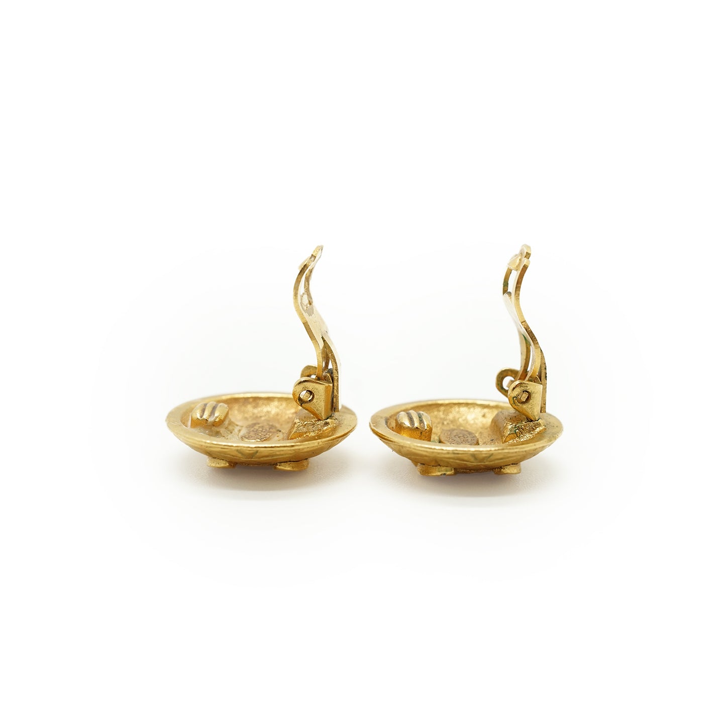 Vintage CC Diamond-Shape Round Clip-On Earrings GP