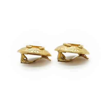 Vintage CC Diamond-Shape Round Clip-On Earrings GP