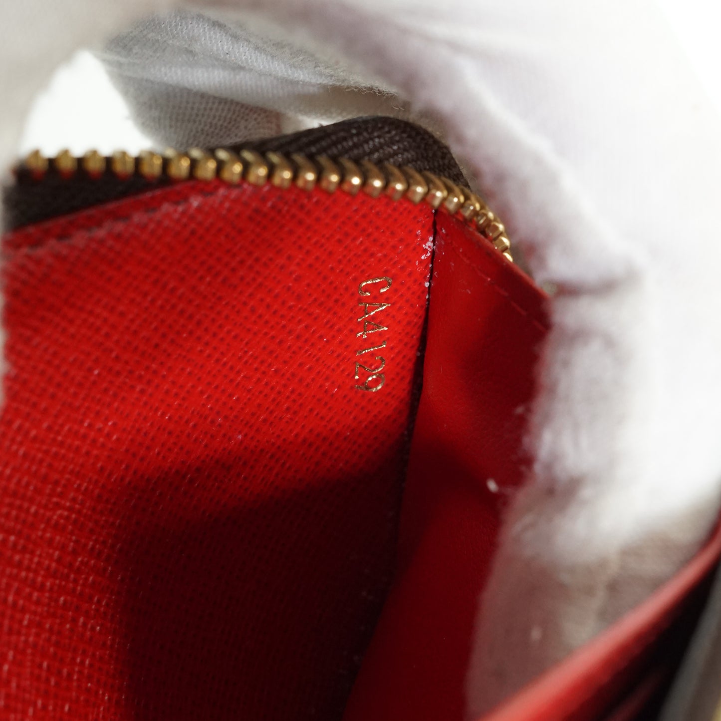 Damier Ebene Portefeuille Clemence Cherry Red Long Wallet