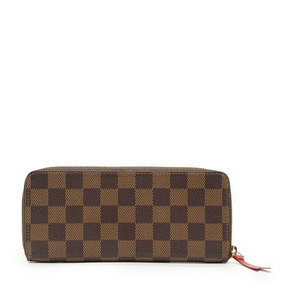 Damier Ebene Portefeuille Clemence Cherry Red Long Wallet