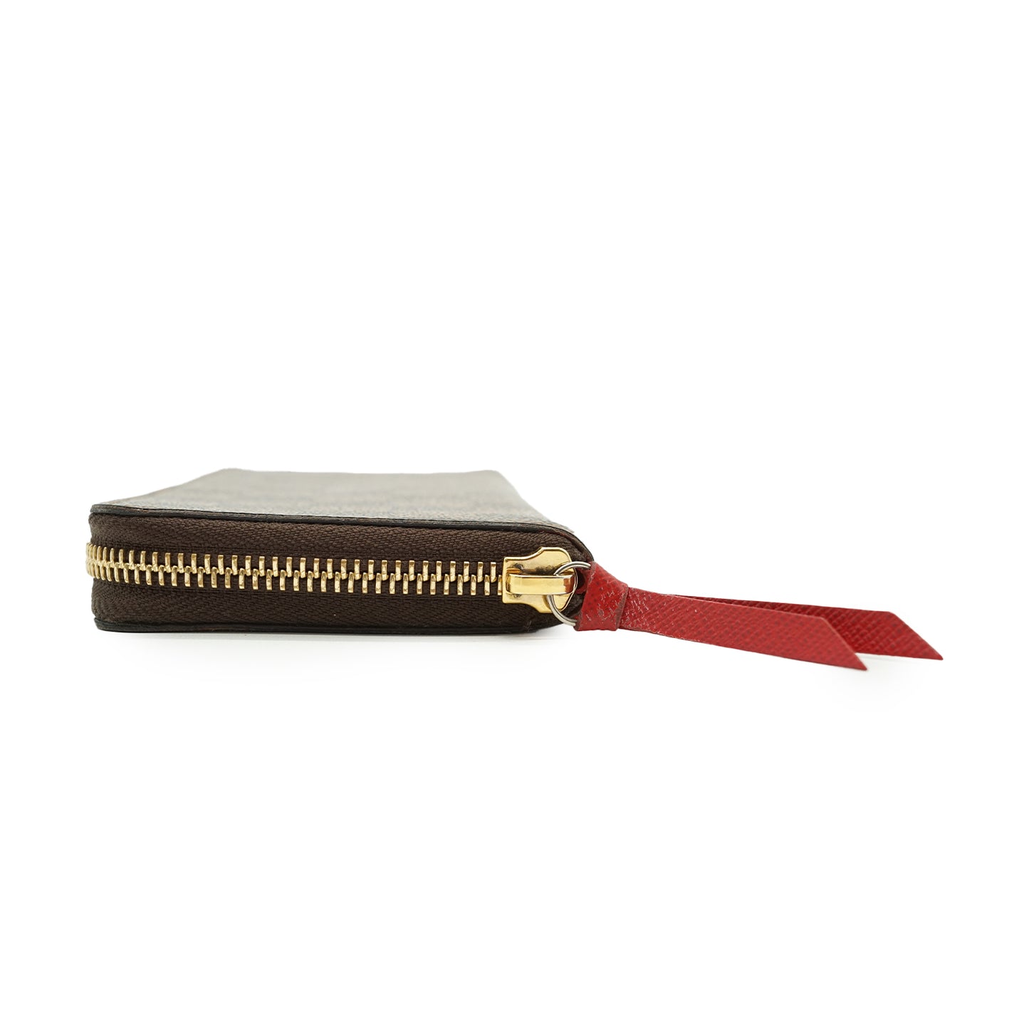 Damier Ebene Portefeuille Clemence Cherry Red Long Wallet