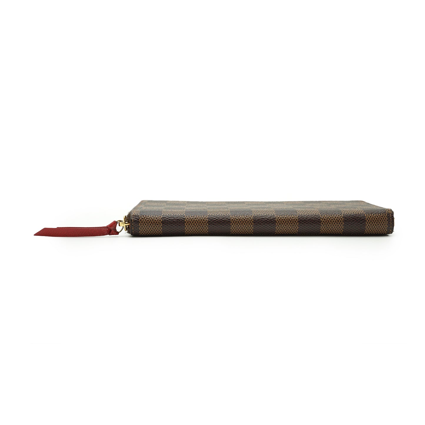 Damier Ebene Portefeuille Clemence Cherry Red Long Wallet