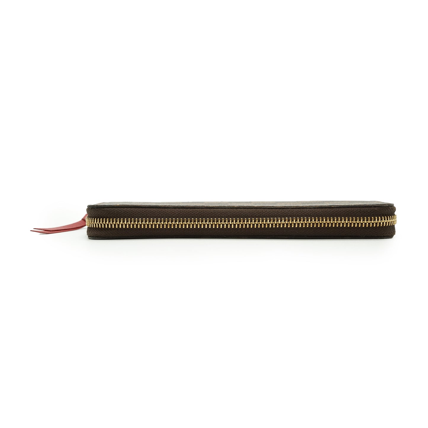 Damier Ebene Portefeuille Clemence Cherry Red Long Wallet
