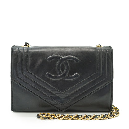 Vintage Lambskin Mademoiselle V-Stitching Chain Shoulder Bag