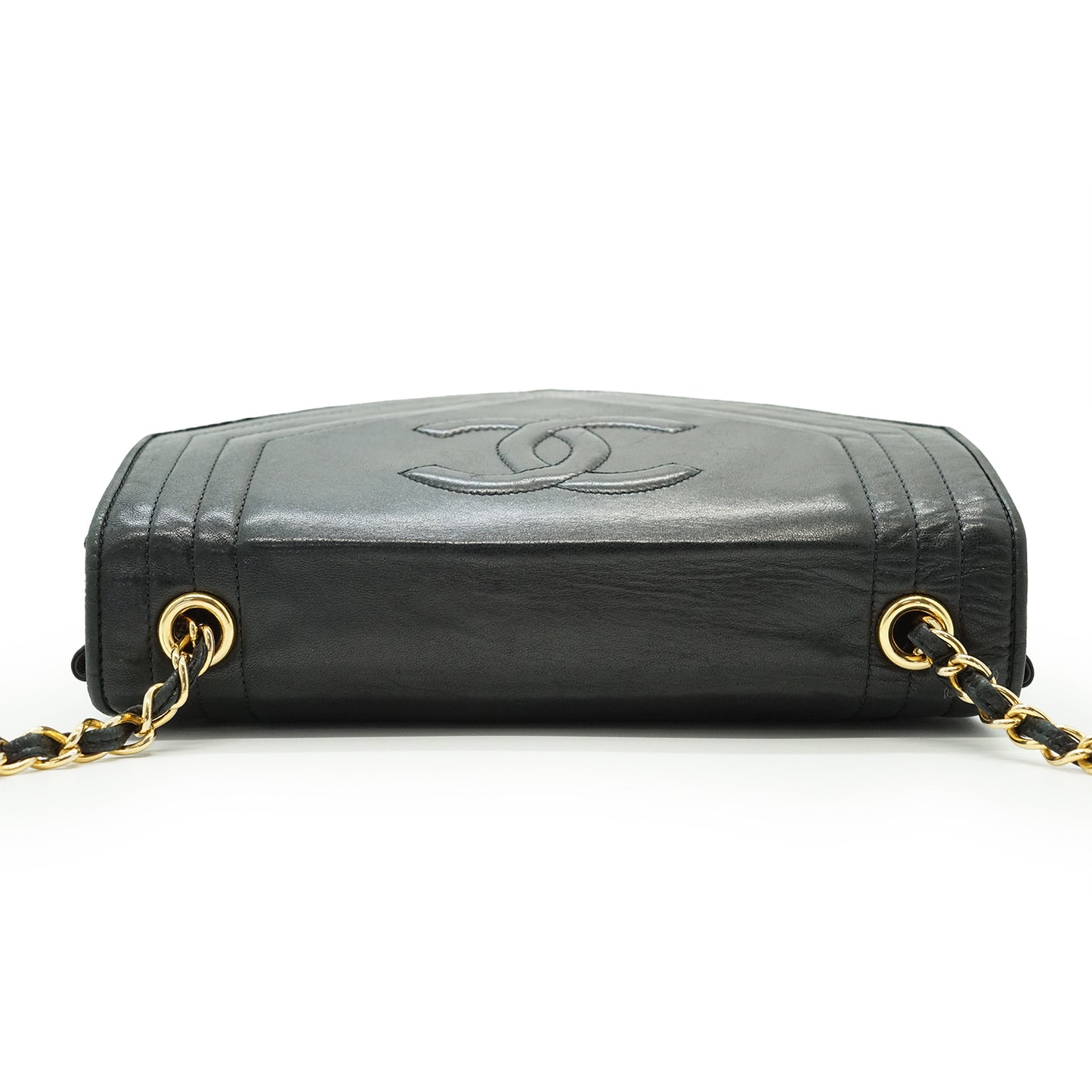 Vintage Lambskin Mademoiselle V-Stitching Chain Shoulder Bag
