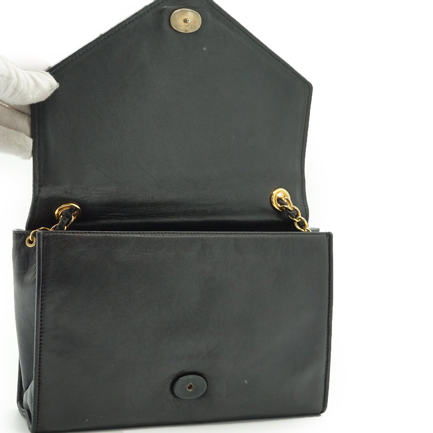 Vintage Lambskin Mademoiselle V-Stitching Chain Shoulder Bag