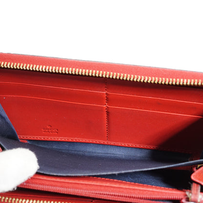 GG Supreme Coated Canvas Blooms Zip Around Long Wallet