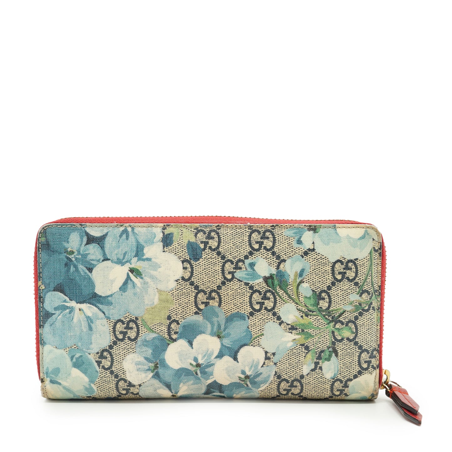 GG Supreme Coated Canvas Blooms Zip Around Long Wallet