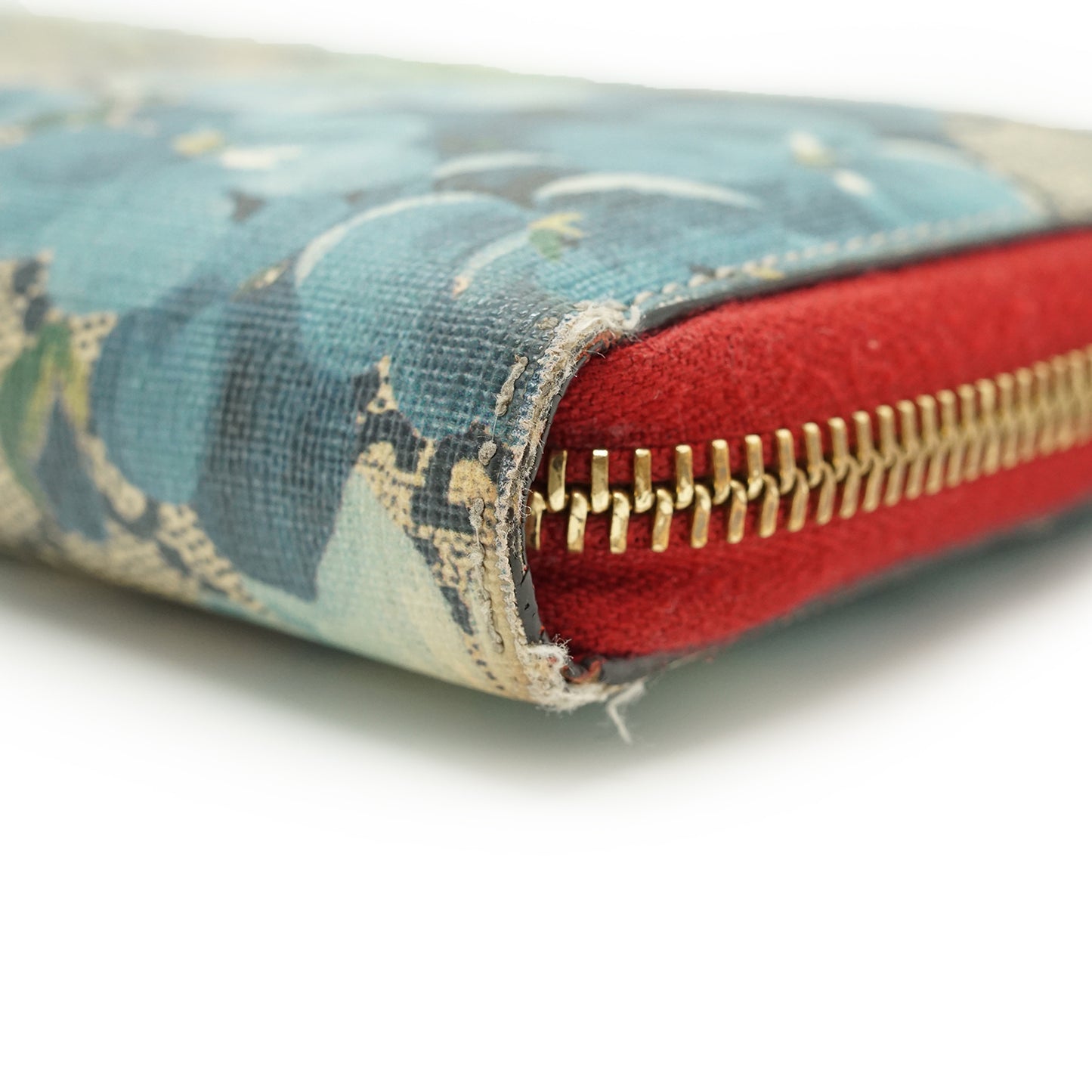 GG Supreme Coated Canvas Blooms Zip Around Long Wallet