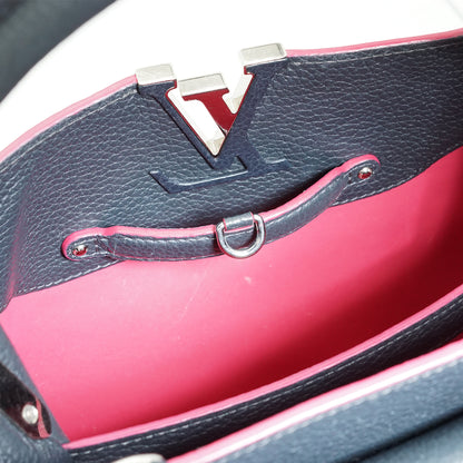 Capucines MM Taurillon Leather Noir Flamingo Limited Edition