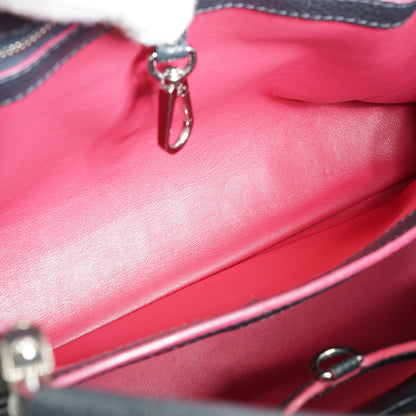 Capucines MM Taurillon Leather Noir Flamingo Limited Edition