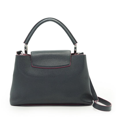 Capucines MM Taurillon Leather Noir Flamingo Limited Edition