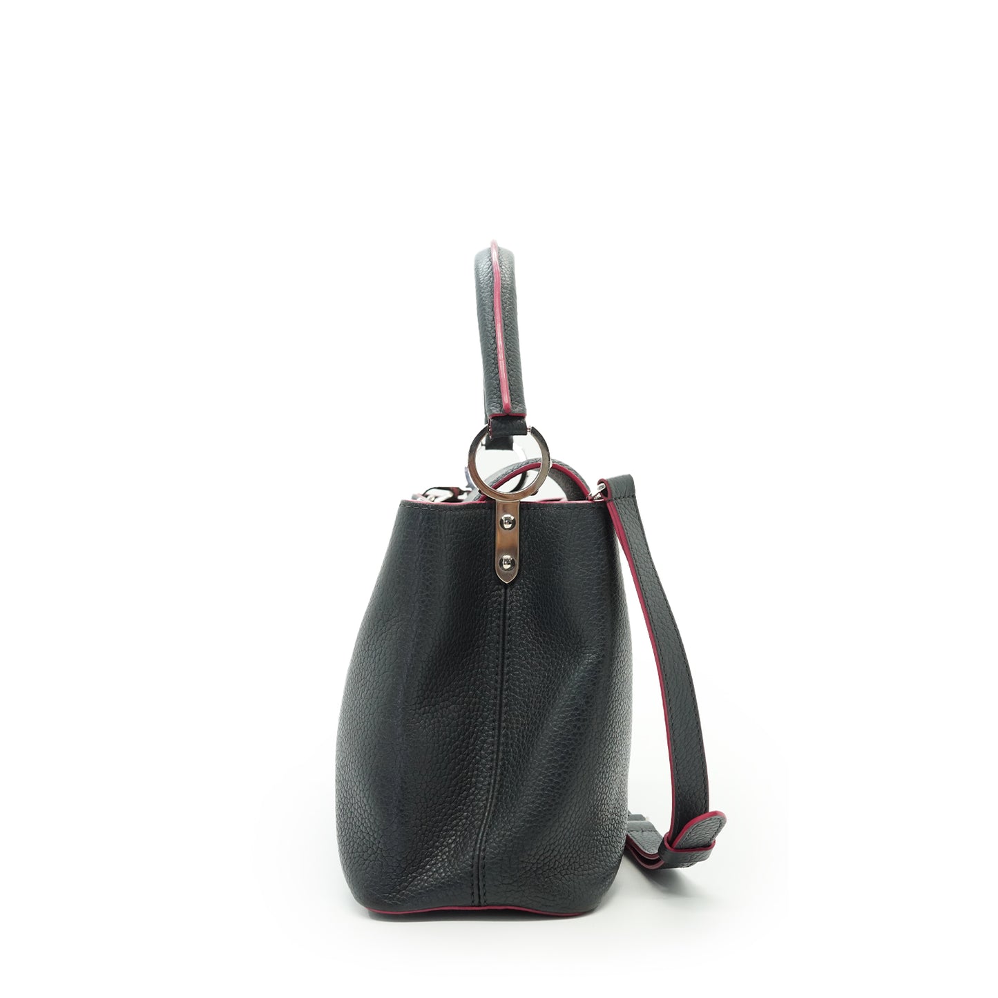 Capucines MM Taurillon Leather Noir Flamingo Limited Edition