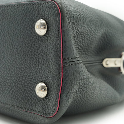 Capucines MM Taurillon Leather Noir Flamingo Limited Edition