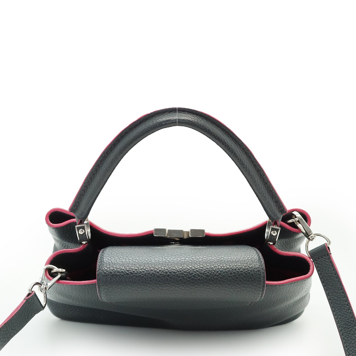 Capucines MM Taurillon Leather Noir Flamingo Limited Edition