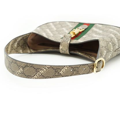 Gucci x Balenciaga The Hacker Project GG Coated Canvas Supreme Jackie 1961 Small Shoulder Bag