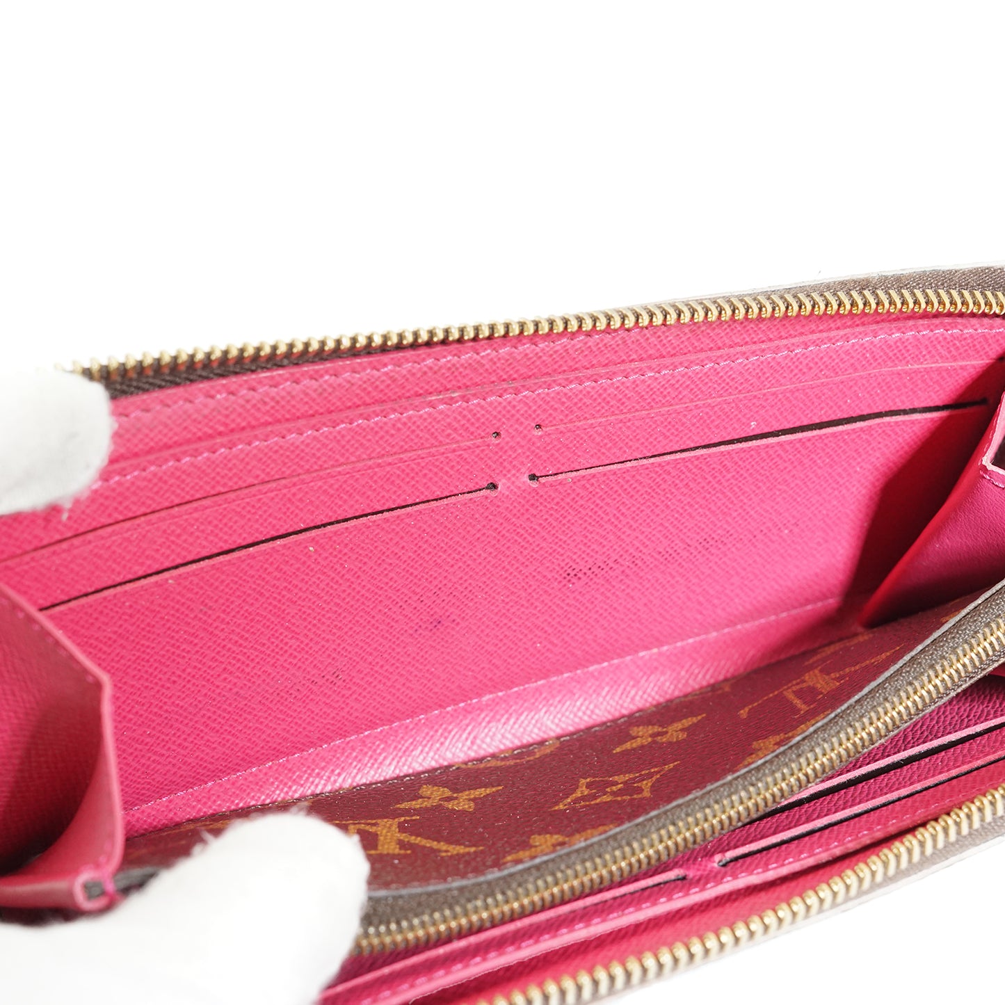 Monogram Portefeuille Clemence Pink Flower Charm Long Wallet