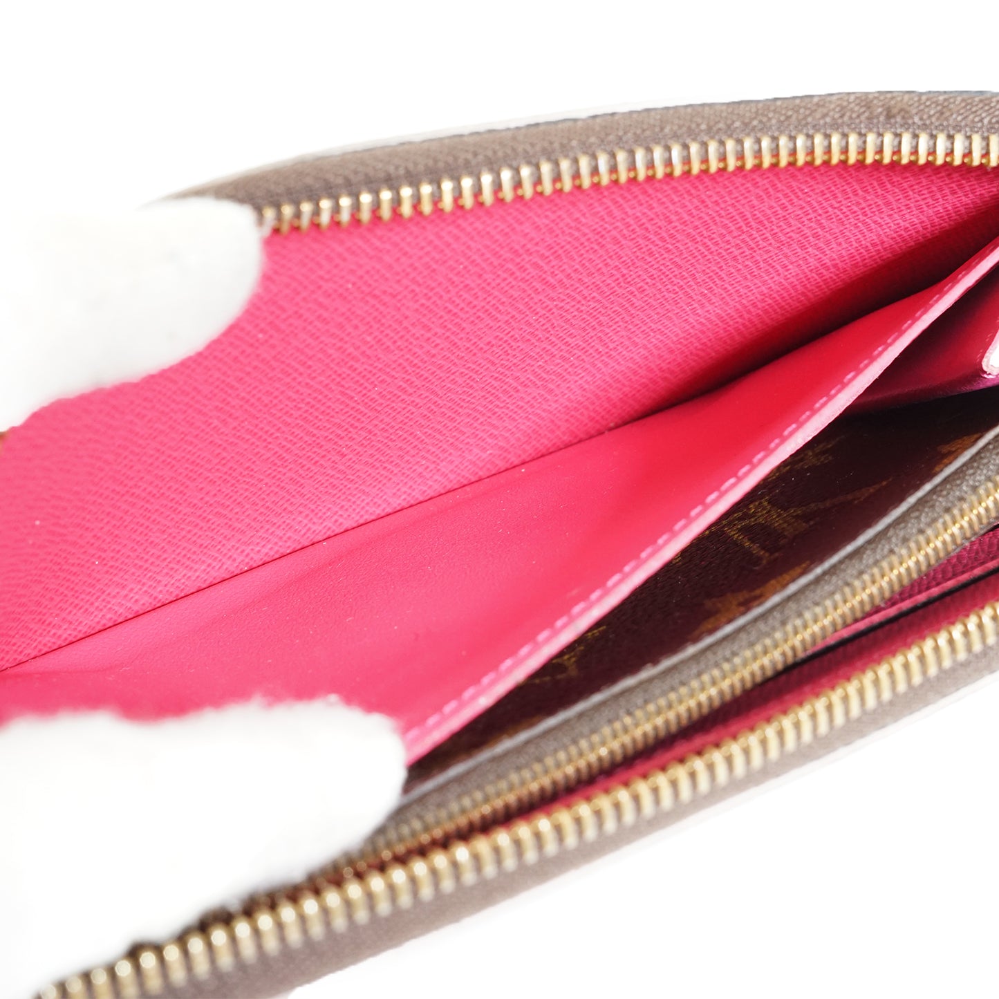 Monogram Portefeuille Clemence Pink Flower Charm Long Wallet