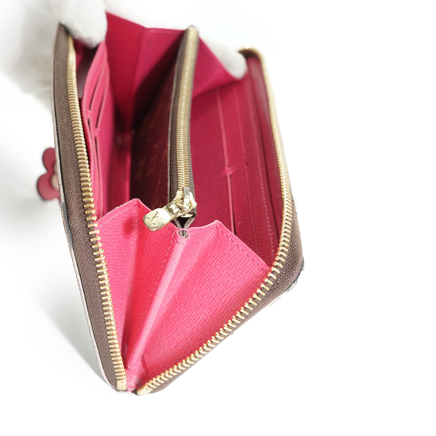 Monogram Portefeuille Clemence Pink Flower Charm Long Wallet