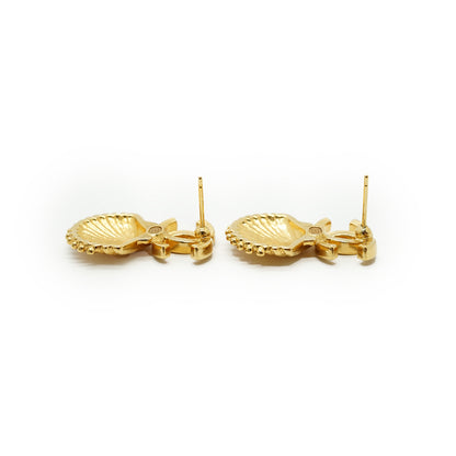 CC Shell Pink Crystal Earrings