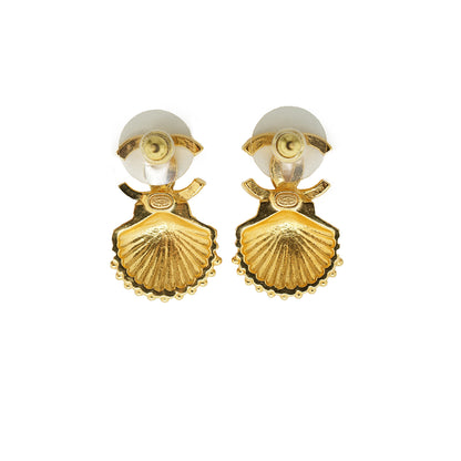 CC Shell Pink Crystal Earrings