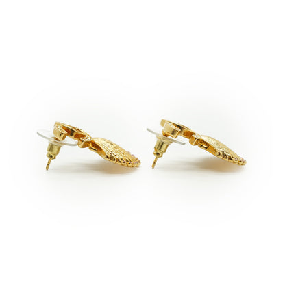 CC Shell Pink Crystal Earrings