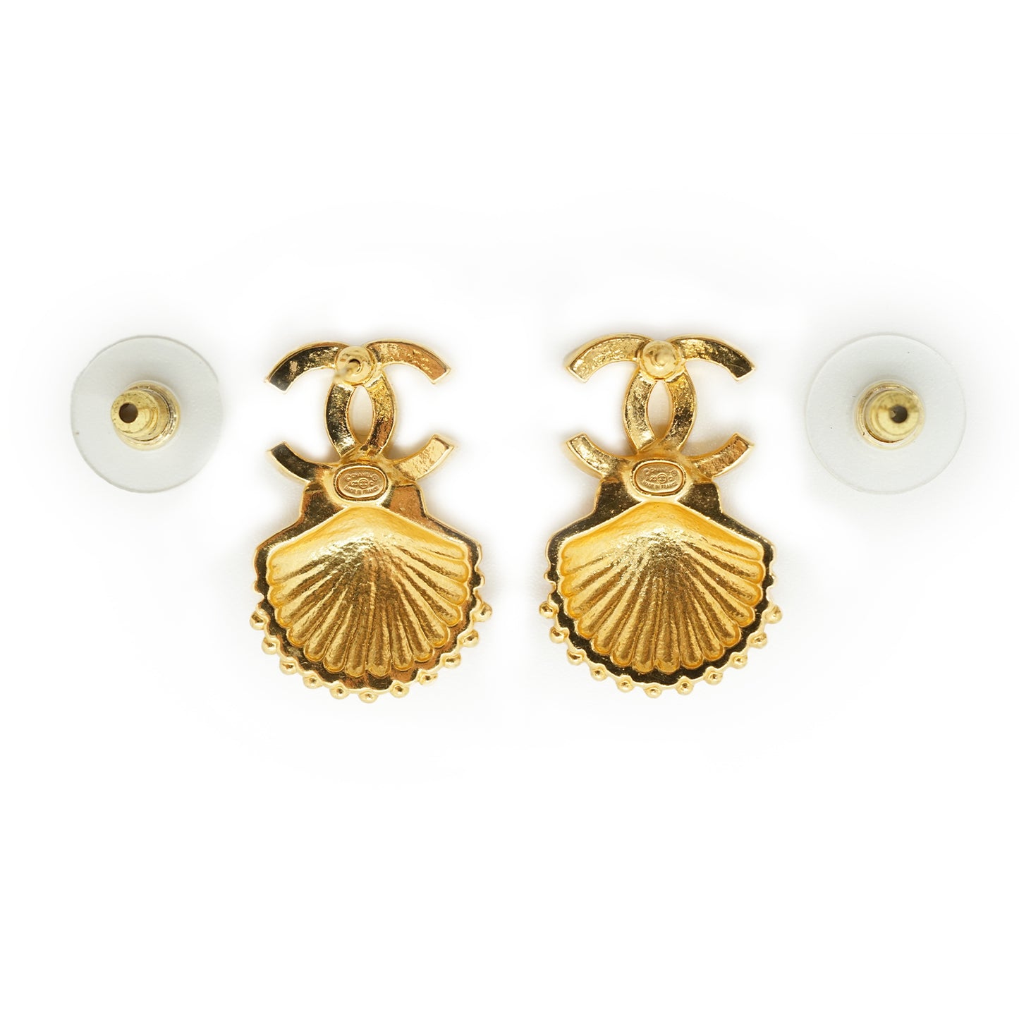 CC Shell Pink Crystal Earrings