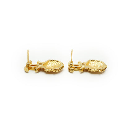 CC Shell Pink Crystal Earrings
