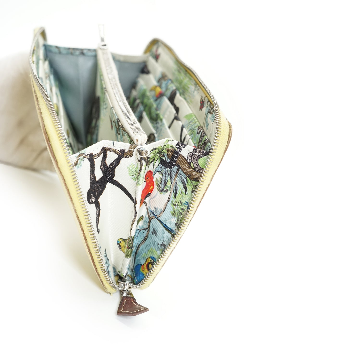 Epsom Jaune Poussin Palladium Equateur Azap Silk-in Long Wallet