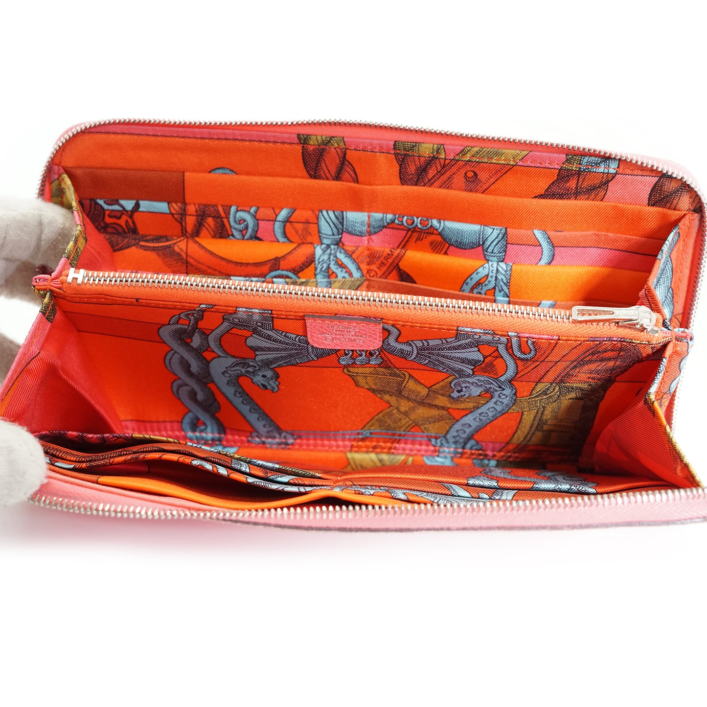 Epsom Rose Azalee Della Cavalleria Azap Silk-in Long Wallet