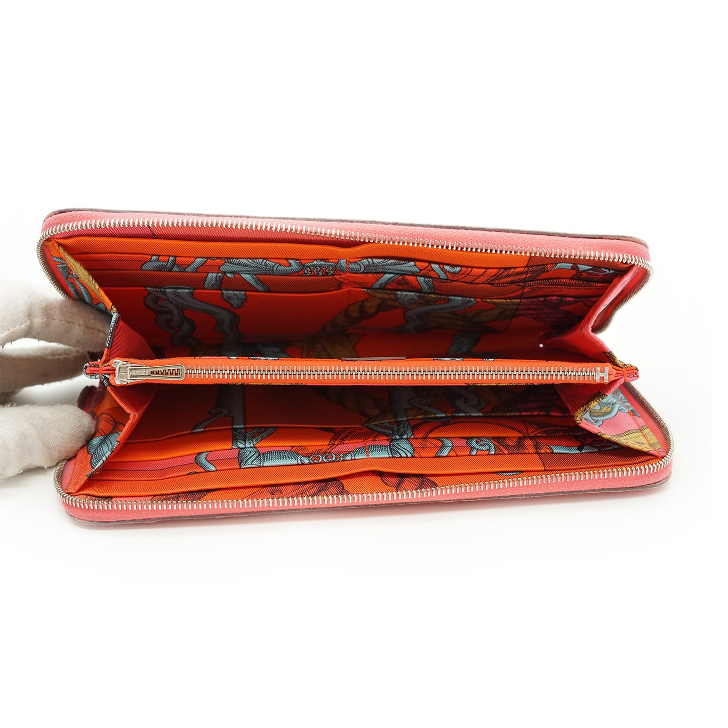 Epsom Rose Azalee Della Cavalleria Azap Silk-in Long Wallet