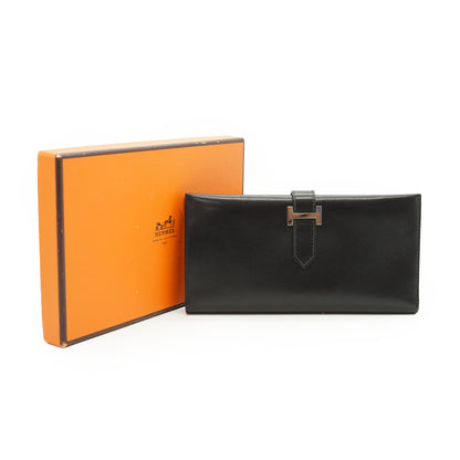 Bearn Soufflet Box Calfskin Bifold Long Wallet