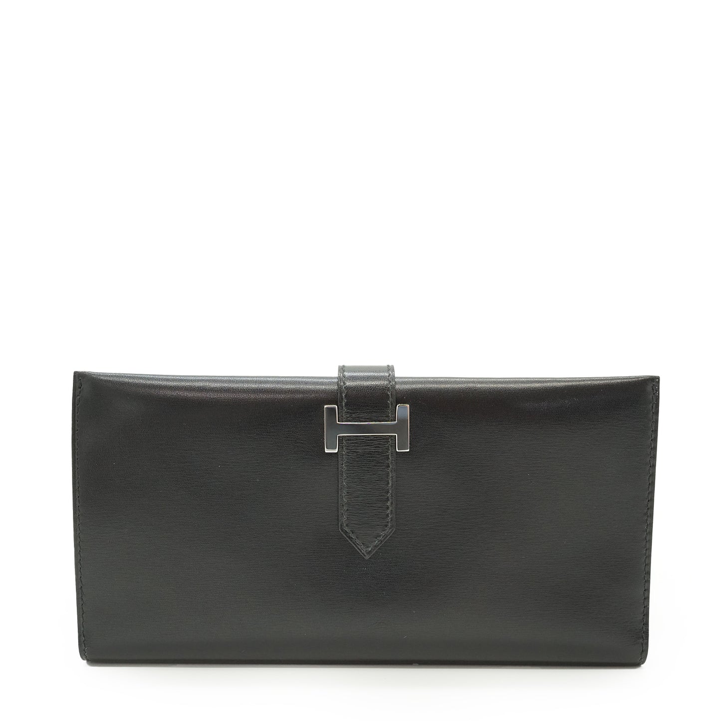 Bearn Soufflet Box Calfskin Bifold Long Wallet