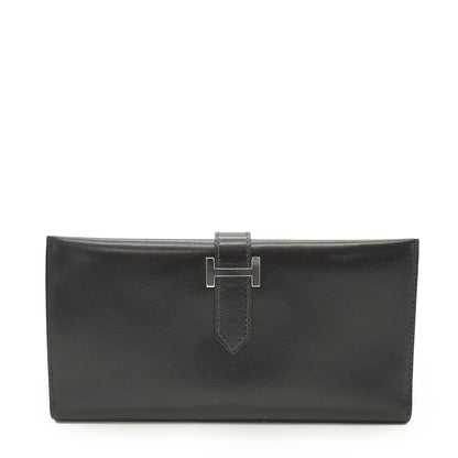 Bearn Soufflet Box Calfskin Bifold Long Wallet
