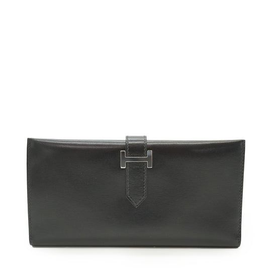 Bearn Soufflet Box Calfskin Bifold Long Wallet