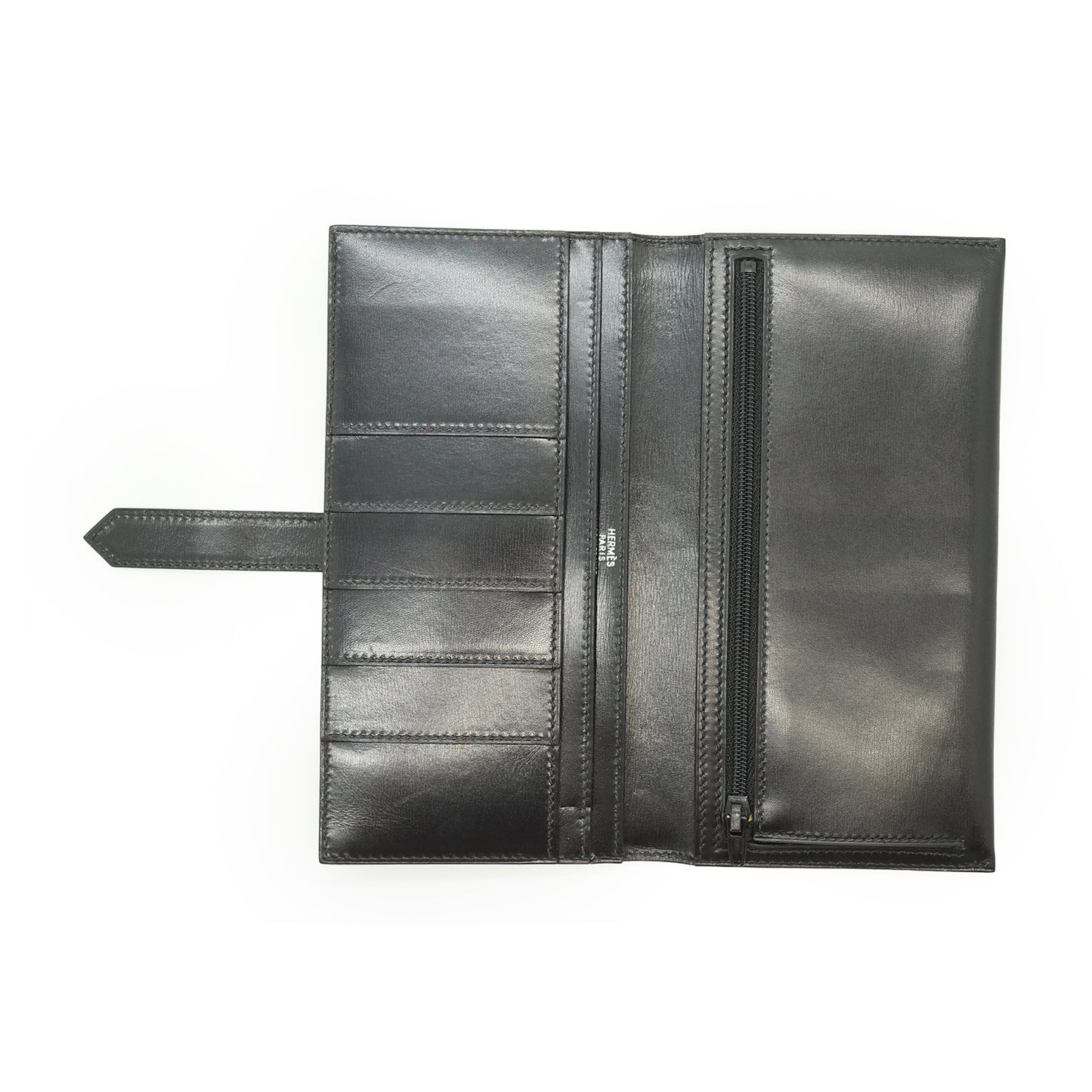 Bearn Soufflet Box Calfskin Bifold Long Wallet