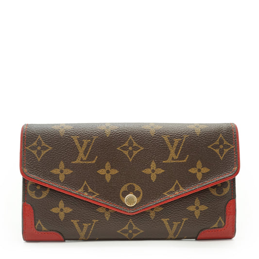 Monogram Portefeuille Sarah Retiro Cherry Red Long Wallet