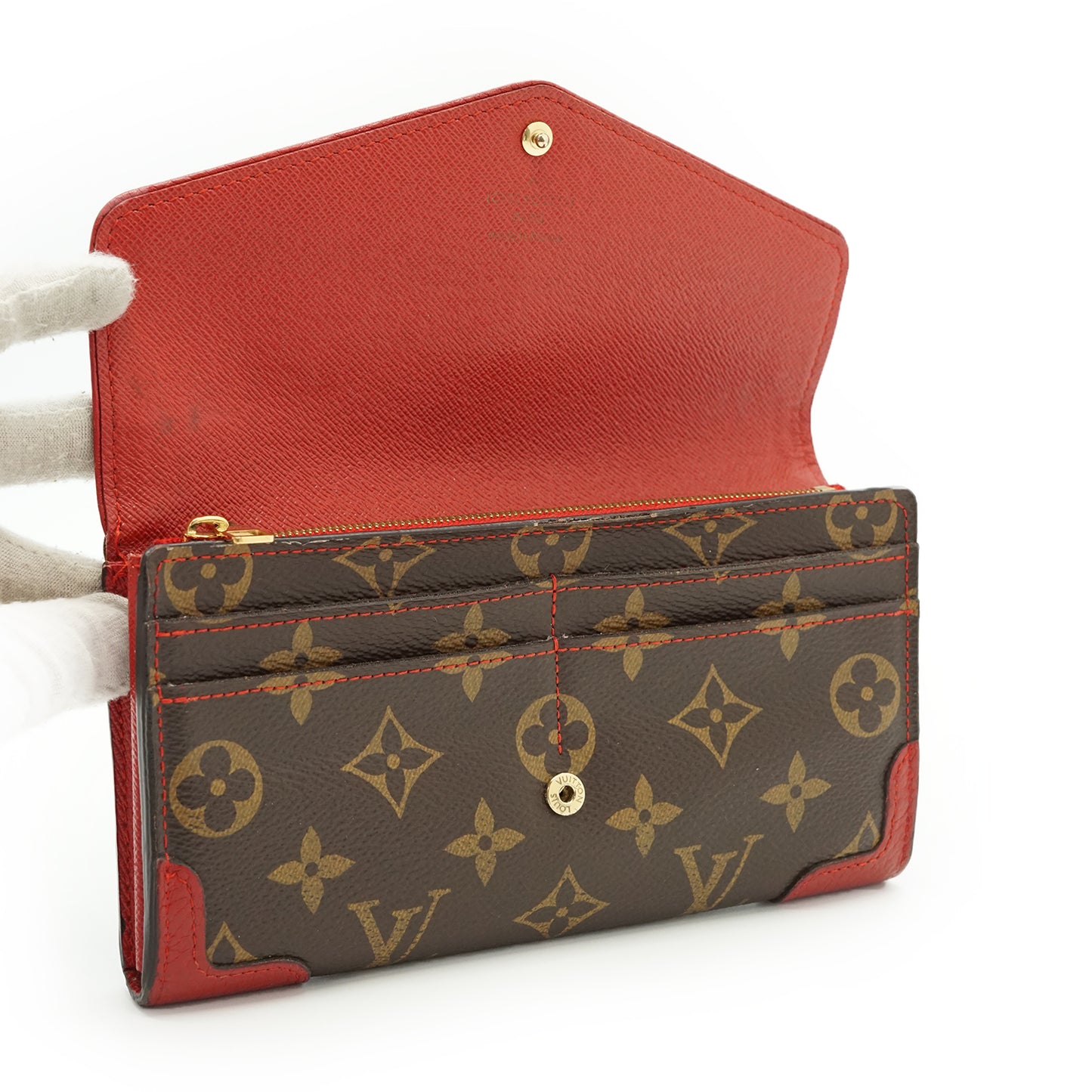 Monogram Portefeuille Sarah Retiro Cherry Red Long Wallet