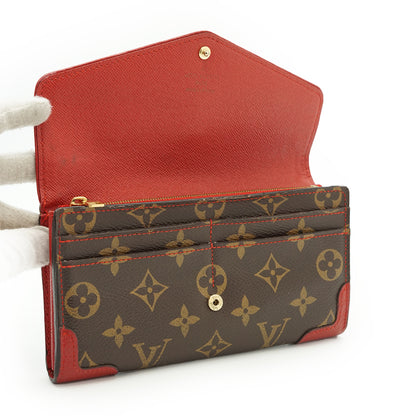 Monogram Portefeuille Sarah Retiro Cherry Red Long Wallet